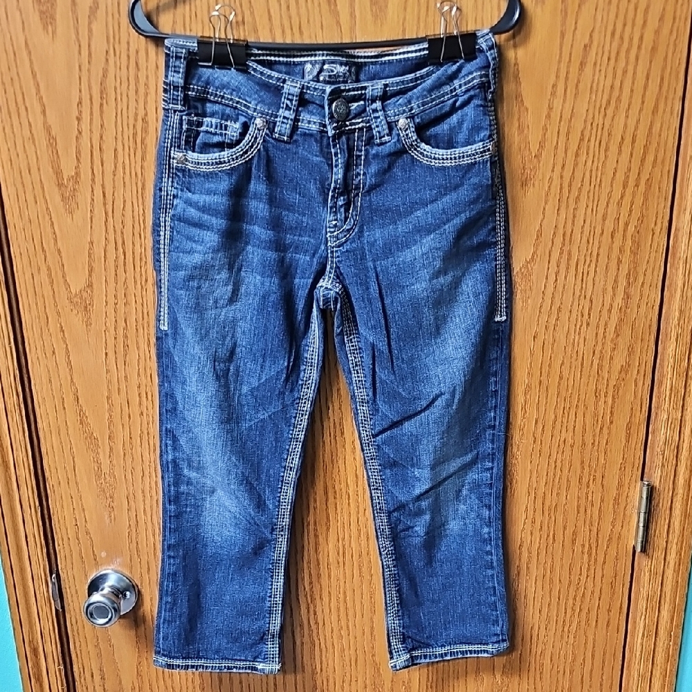 Silver Jeans Women's Blue Cropped Ankle Jeans Size W27